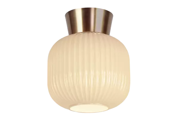 16912-30-02 Vanja - plafondi, beige lasi, antiikkimessinki runko - Plafondit - 005827 - 1