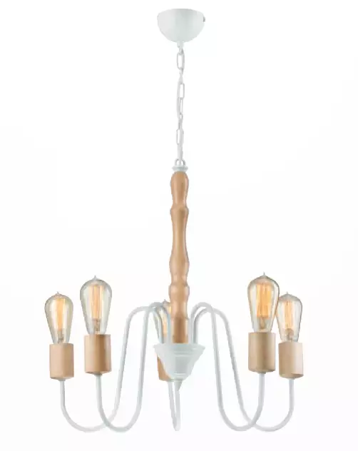 38544 Norah kruunu, valkoinen/ puu, Lamkur - Riippuvat valaisimet - 007977 - 1