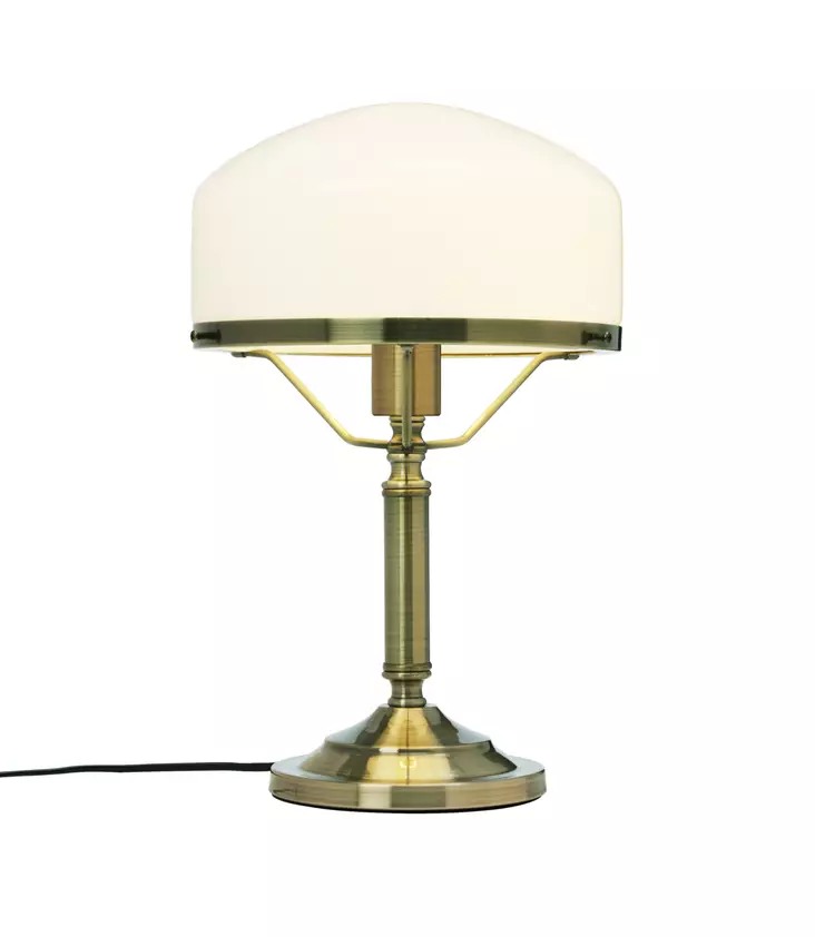 B1051A Ditmar Strindberg - pöytävalaisin, antiikkimessinki/ opaalivalkoinen lasi, Cottex - Pöytävalaisimet - 008167 - 1