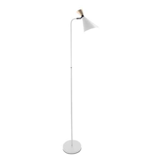 L47217-1VA Adam lattiavalaisin, valkoinen, puu, E27, Sessak - Lattiavalaisimet - 183537 - 1