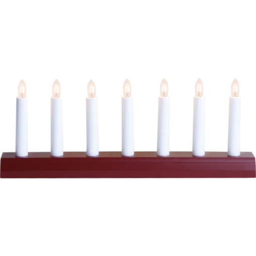 271-15 Ida 7- haarainen kyntteikkö, punainen, 7xE10 34V, Star Trading, Noortrade - Kyntteliköt ja kynttilät - 183867 - 1