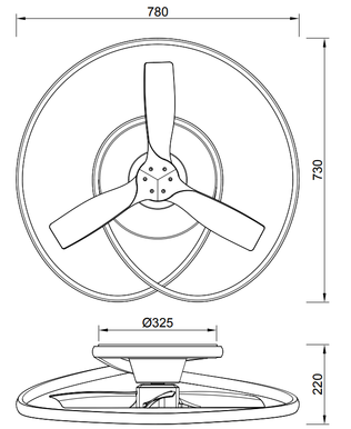 8235 Ocean -tuuletinvalaisin 78cm valkoinen/puu, Design José Ignacio Ballester, Mantra, E.litevalaisimet - Tuulettimet - 006928 - 2