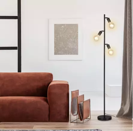 1387-035 Kugle lattiavalaisin musta, e.litevalaisimet - Lattiavalaisimet - 002938 - 2