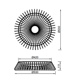 7968 Himalaya plafondi 53cm kaukosäätimellä, musta, Santiago Sevillano, mAntra, e.litevalaisimet - Plafondit - 013738 - 2