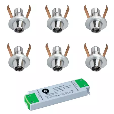 21009026 kulta/ 21009027 hopea LedLite 6kpl led-setti esim. saunaan, Overled, e.litevalaisimet - Saunavalaisimet - 010378 - 1