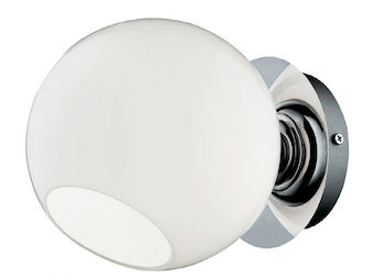 5668 Perenz Pallo -plafondi, valkoinen lasi, kromi, E27, Finvalo - Plafondit - 006148 - 1