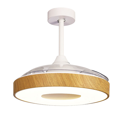 8217 Coin - tuuletinvalaisin 50cm puu/valkoinen, moottori 30W, 60W led, Mantra, E.litevalaisimet - Tuulettimet - 006918 - 1