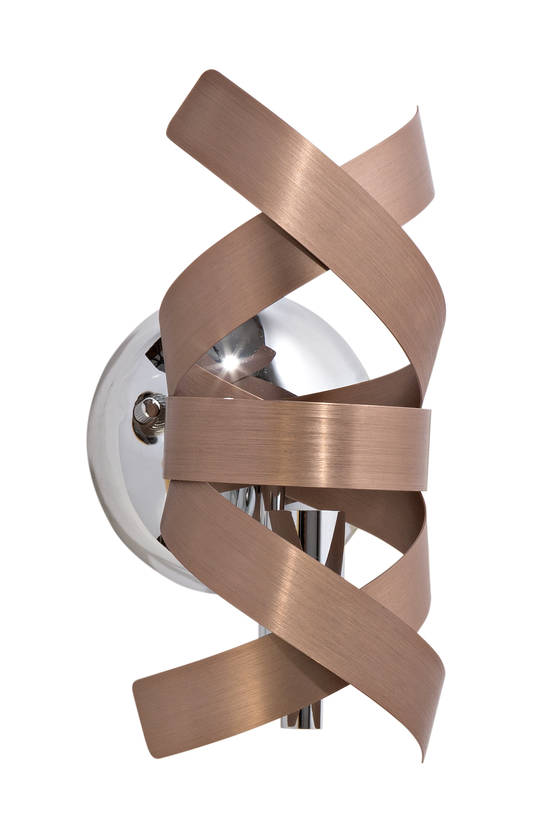 MB11026-1B Kiehkura - seinävalaisin, harjattu kupari, kromi, G9, Perenz, Finvalo - Seinävalaisimet - 011578 - 2