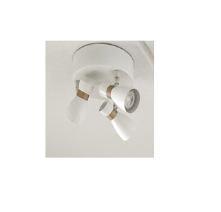 Zion O 3-osainen kattovalaisin, valkoinen / kulta, Sessak - Kohdevalaisimet - 185358 - 1