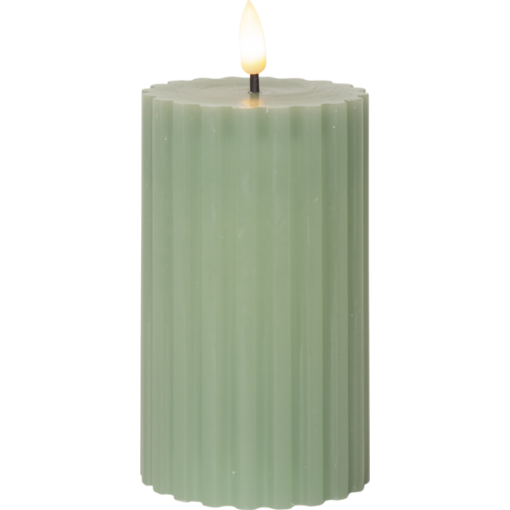 061-68 Flamme Stripe led pöytäkynttilä 15cm vihreä, StarTrading, noortrade - Kyntteliköt ja kynttilät - 009988 - 1