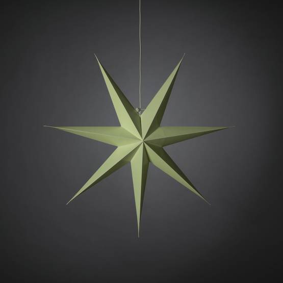 5991-910 Itsevalaiseva tähti 78 cm, muovi, valkoinen ja pimeässä hohkaa vihreää, Konstsmide - Kranssit ja tähdet - 182118 - 1