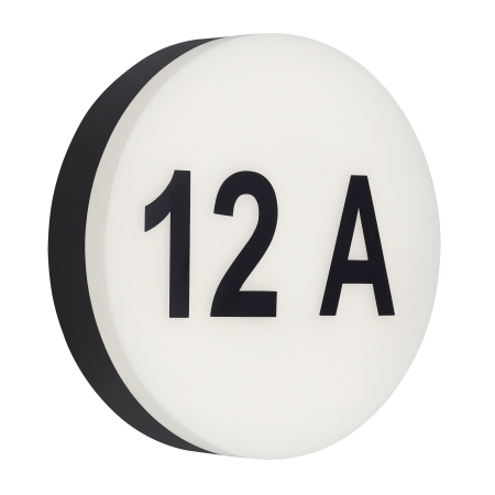 3007-015 Rio seinävalaisin talonnumeroilla, 12W 1200lm 4000K, musta, IP44, Briloner, E.litevalaisimet - Seinä- ja kattovalaisimet - 183618 - 1