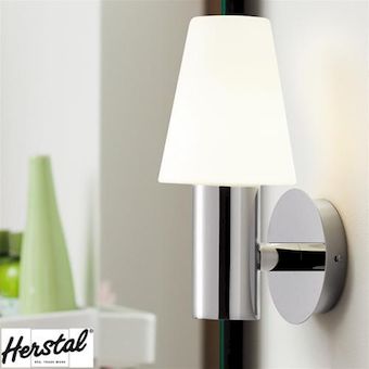 03083220120 Venus - seinävalaisin, valkoinen / kromi, E14 IP44, Herstal - Seinävalaisimet - 007728 - 1