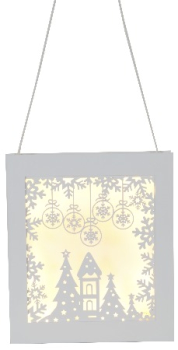 270-82 Lumihiutale - ikkunakehys, led, paristokäyttöinen, ajastin, valkoinen, Star Trading, Noortrade - Kranssit ja tähdet - 101369 - 1