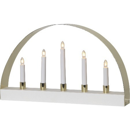 644-41 Nobel 5-haarainen kynttelikkö, kulta, valkoinen, StarTrading, Noortrade - Kyntteliköt ja kynttilät - 181569 - 1