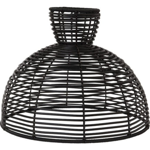 092-19 Runde polyrottinkivarjostin 37,5cm, musta, Star Trading, Noortrade - Terassivalaisimet - 184379 - 1