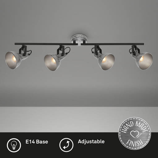 2049-044 Soft 4-osainen kohdevalaisintanko, antiikkihopea / musta, 4xE14, Briloner, E.litevalaisimet - Kohdevalaisimet - 184979 - 2