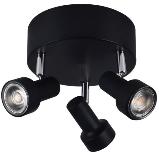 K35912O-3MU Colton 3-osainen kattovalaisin pyöreä, musta, 3xGU10, Sessak - Kohdevalaisimet - 183409 - 1