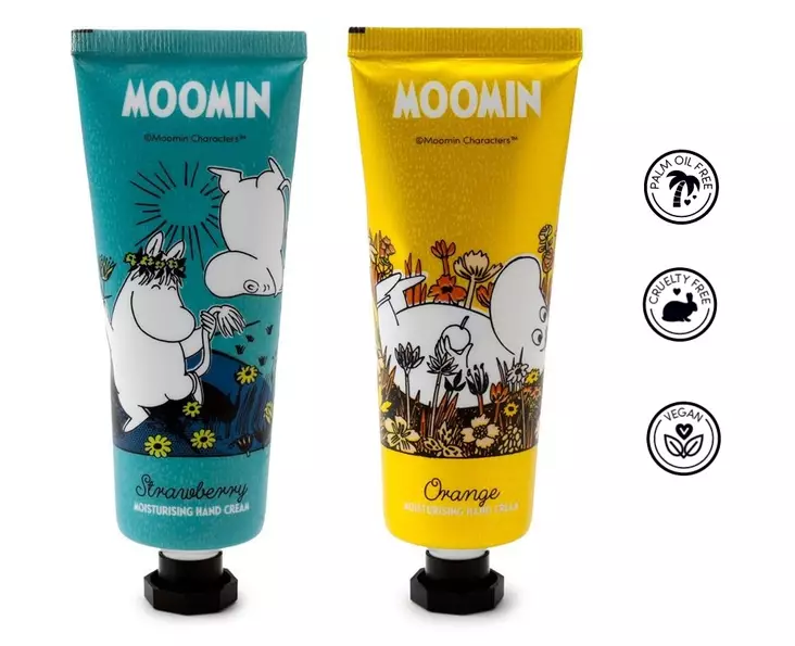 Muumi käsirasva mansikka=vihreä ja appelsiini=keltainen, 75ml - Kotiin tai lahjaksi - 003999 - 1