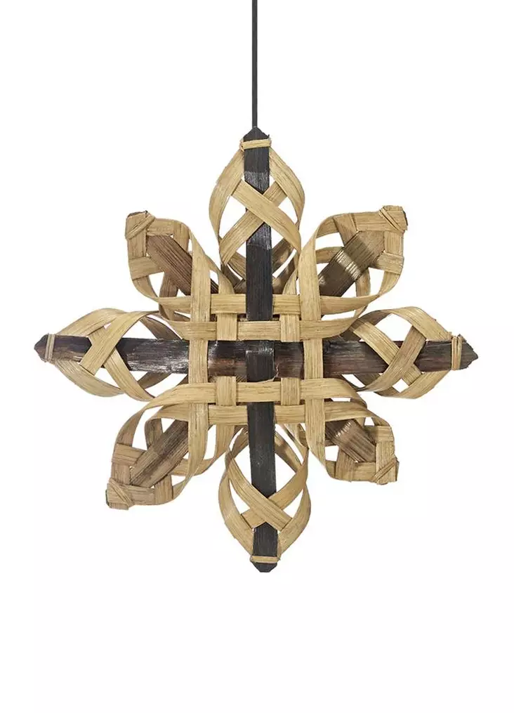 3946 Mary Tähti 46cm, natur rottinki/manila, musta johto, E14, PR Home, Noortrade - Kranssit ja tähdet - 007079 - 1