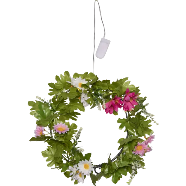 581-28 Summer kranssi led-valoilla, paristokäyttöinen, StarTrading - Kranssit ja tähdet - 007149 - 1