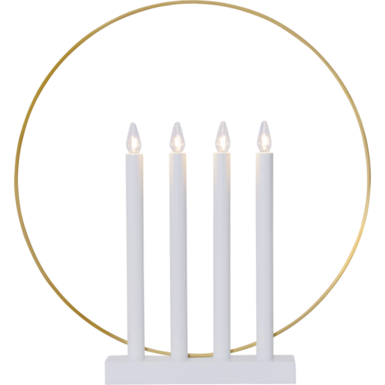 644-61 Glory 4 - kynttelikkö, valkoinen, kulta, 4x E10 55V 3W, Star Trading, Noortrade - Kyntteliköt ja kynttilät - 007669 - 1