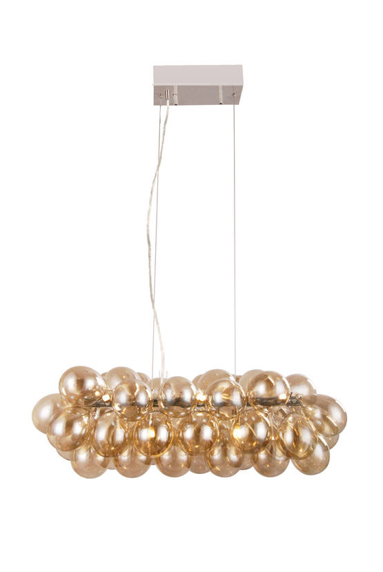 Illusia riippuvalaisin pitkä 80cm, amber lasi, 8xG9 3W led, AT-Valaisin - Riippuvat valaisimet - 181819 - 1