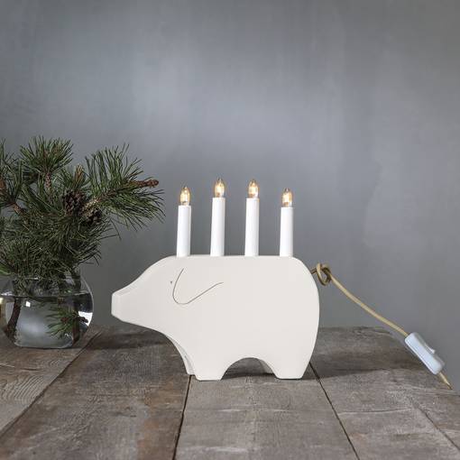 644-57 Gry 4L kynttelikkö, valkoinen, Star Trading, noortrade - Kyntteliköt ja kynttilät - 185279 - 1