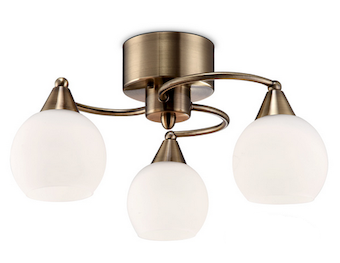 Iris 3-osainen plafondi, antiikkimessinki. - Plafondit - 014159 - 1