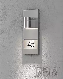 7655-000 Modena - numero seinävalaisin, harjattu teräs, Konstsmide - Seinä- ja kattovalaisimet - 006049 - 1